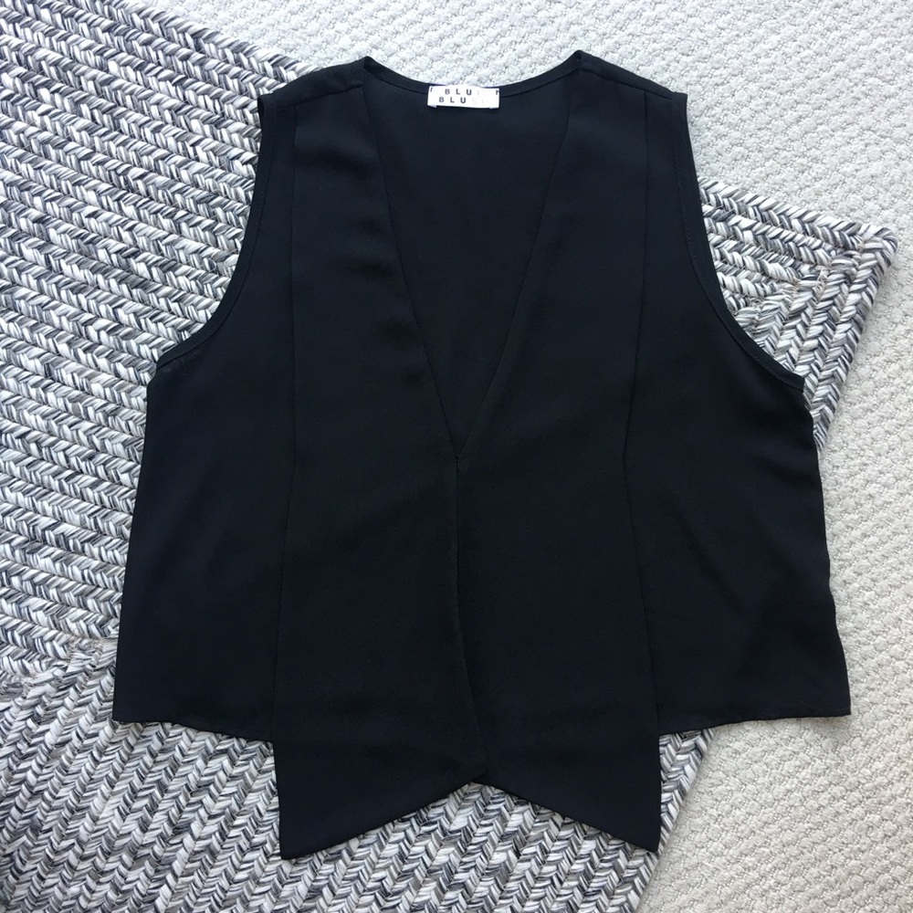 Blue Blush - Tuxedo Blouse w/ Camisole